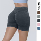 New cross-border seamless washable tight-fitting high-elastic high-waisted yoga shorts for sports, running, and fitness