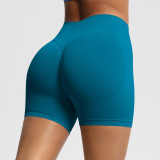 European and American seamless three-section waist fitness shorts for women, high-waisted peach butt-lifting sports shorts, tight-fitting quick-dry yoga shorts