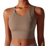 Fixed cup integrated sports vest, figure-enhancing sports bra, slimming and beautiful back fitness yoga wear for women