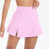 New cross-border European and American high-waisted yoga short skirt, breathable mini skirt-pants for running, fitness, tennis, anti-exposure sports skirt
