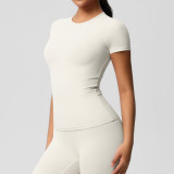 In-stock cross-border double-sided brushed tight-fitting breathable solid color training yoga wear eight-piece set for women's sports, running, and fitness