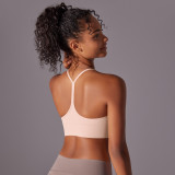 Cross-border European and American double-sided brushed skin-friendly racerback yoga sports bra for women, suitable for running, fitness, and yoga