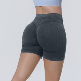 New cross-border seamless washable tight-fitting high-elastic high-waisted yoga shorts for sports, running, and fitness