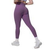 New cross-border thin ice-feel skin-friendly breathable double-sided nylon solid color yoga pants for women for sports, running, and fitness