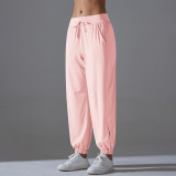 Clearance Sale: Original Yarn Ice Silk Cooling Yoga Pants, Slim Fit, Sun Protection Pants for Women, Summer UV Protection, Elastic Cuffed Long Pants