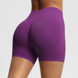 European and American seamless three-section waist fitness shorts for women, high-waisted peach butt-lifting sports shorts, tight-fitting quick-dry yoga shorts