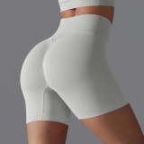 European and American cross-border seamless solid color yoga shorts, tight-fitting running and fitness yoga wear, high-waisted butt-lifting peach-shaped sports pants