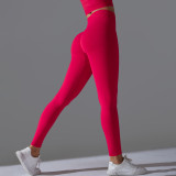 European and American cross-border seamless solid color peach-colored sports pants, tight-fitting running and fitness yoga wear, high-waisted butt-lifting yoga pants for women
