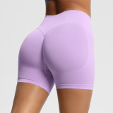 European and American seamless three-section waist fitness shorts for women, high-waisted peach butt-lifting sports shorts, tight-fitting quick-dry yoga shorts