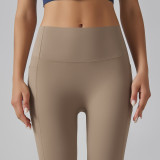 High-waisted seamless yoga pants for women, quick-dry, tight-fitting with pockets, running and fitness pants, butt-lifting sports yoga wear