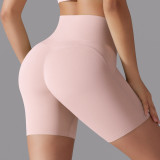 New style no-underwear required, no awkward lines, high-waisted, tight-fitting, zero-feel three-quarter sports shorts for women, suitable for running, fitness, and yoga