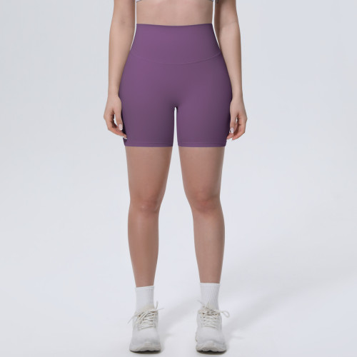 New lightweight, cool-touch, skin-friendly, breathable, tight-fitting, solid-color yoga pants for sports, running, fitness, and yoga, three-quarter length shorts