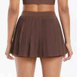 Cross-border European and American style fake two-piece butt-lifting pocket pleated skirt for sports, running, fitness, versatile yoga wear short skirt for women