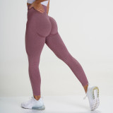 European and American internet celebrity seamless knitted crescent-shaped butt-lifting moisture-wicking yoga pants, sports fitness pants, sexy butt-enhancing women's pants