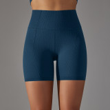 Cross-border European and American seamless solid color dot jacquard high-waisted tummy control butt-lifting yoga shorts for women, suitable for sports, running, and fitness