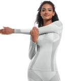 New cross-border seamless knitted long-sleeve tight-fitting high-elastic ski jacket for sports, running, fitness, and yoga