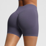 European and American seamless three-section waist fitness shorts for women, high-waisted peach butt-lifting sports shorts, tight-fitting quick-dry yoga shorts