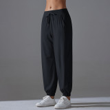 Clearance Sale: Original Yarn Ice Silk Cooling Yoga Pants, Slim Fit, Sun Protection Pants for Women, Summer UV Protection, Elastic Cuffed Long Pants