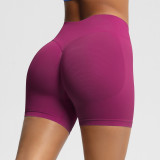 European and American seamless three-section waist fitness shorts for women, high-waisted peach butt-lifting sports shorts, tight-fitting quick-dry yoga shorts