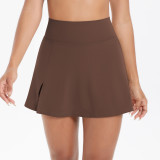 New cross-border European and American high-waisted yoga short skirt, breathable mini skirt-pants for running, fitness, tennis, anti-exposure sports skirt