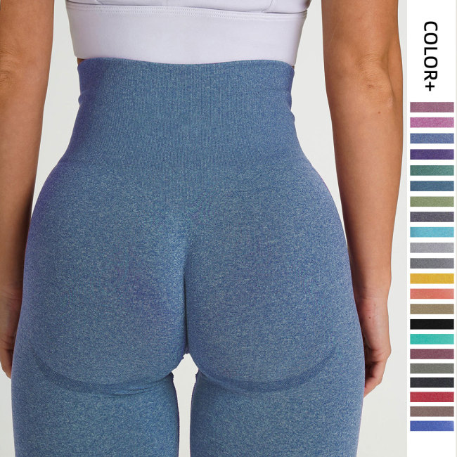 European and American internet celebrity seamless knitted crescent-shaped butt-lifting moisture-wicking yoga pants, sports fitness pants, sexy butt-enhancing women's pants
