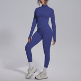 New cross-border seamless solid color breathable butt-lifting tight-fitting yoga outfit set for sports, running, and fitness