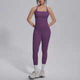 New cross-border European and American double-sided nylon racerback yoga outfit set for women, suitable for sports, running, and fitness