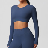 In-stock cross-border double-sided brushed tight-fitting breathable solid color training yoga wear eight-piece set for women's sports, running, and fitness