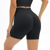 Clearance Sale: Cross-Border European and American Seamless Knit High-Waisted Peach Butt-Lifting Tight Yoga Shorts for Women, Suitable for Sports, Running, and Fitness