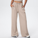 New cross-border solid color brushed breathable tight-fitting high-elastic yoga outfit set for sports, running, fitness, and yoga - three-piece set