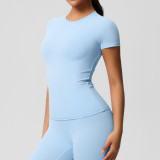 In-stock cross-border double-sided brushed tight-fitting breathable solid color training yoga wear eight-piece set for women's sports, running, and fitness