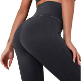 Clearance Sale: New Cross-Border Washed Yoga Pants with Holes and Hollow Design, Seamless High-Waisted Sports Cropped Pants, Butt-Lifting Fitness Pants for Women