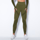 In stock!European and American cross-border seamless knitted sexy striped moisture-wicking yoga pants for women, suitable for sports, running, and fitness