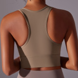 Fixed cup integrated sports vest, figure-enhancing sports bra, slimming and beautiful back fitness yoga wear for women