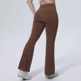 New cross-border patchwork solid color high-waisted butt-lifting tight-fitting wide-leg pants for sports, running, fitness, and yoga for women