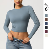 In-stock cross-border tight-fitting high-elastic quick-dry T-shirt yoga wear Pilates running sports fitness yoga long-sleeve top