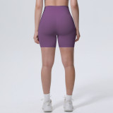 New lightweight, cool-touch, skin-friendly, breathable, tight-fitting, solid-color yoga pants for sports, running, fitness, and yoga, three-quarter length shorts