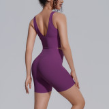 New cross-border solid color tight-fitting yoga high-elasticity beautiful back shockproof breathable sports running fitness yoga outfit for women