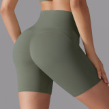 New style no-underwear required, no awkward lines, high-waisted, tight-fitting, zero-feel three-quarter sports shorts for women, suitable for running, fitness, and yoga