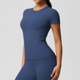 In-stock cross-border double-sided brushed tight-fitting breathable solid color training yoga wear eight-piece set for women's sports, running, and fitness
