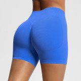 European and American seamless three-section waist fitness shorts for women, high-waisted peach butt-lifting sports shorts, tight-fitting quick-dry yoga shorts