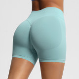 European and American seamless three-section waist fitness shorts for women, high-waisted peach butt-lifting sports shorts, tight-fitting quick-dry yoga shorts