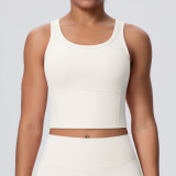 New cross-border brushed yoga top with chest pads, women's fitness bra, beautiful back sports underwear, shockproof vest for outerwear