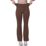New cross-border patchwork solid color high-waisted butt-lifting tight-fitting wide-leg pants for sports, running, fitness, and yoga for women