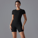 New Spring Double-Sided Nylon Quick-Dry Yoga Outfit Short-Sleeve Fitness Set Outdoor Running Sports Two-Piece Set for Women
