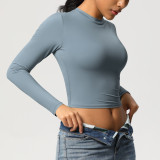 In-stock cross-border tight-fitting high-elastic quick-dry T-shirt yoga wear Pilates running sports fitness yoga long-sleeve top