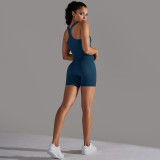 Cross-border European and American seamless knitted solid color polka dot high-elastic tight-fitting breathable yoga outfit set for running and fitness two-piece set