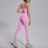 New cross-border solid color double-sided nylon tight-fitting backless yoga outfit set for sports, running, and fitness, two-piece yoga set