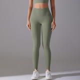 New style no-underwear required, no awkward lines, high-waisted, tight-fitting, naked-feel, nine-point pants for sports, running, fitness, and high-elasticity yoga pants