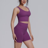 New cross-border solid color tight-fitting yoga high-elasticity beautiful back shockproof breathable sports running fitness yoga outfit for women